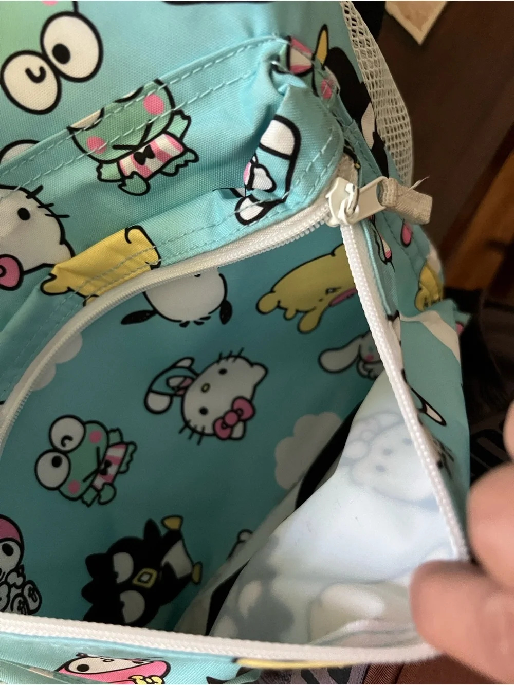 Hello Kitty Light Blue Kids Backpack with Multicolor Characters